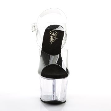 SKY-308 Průhledné sandály Pleaser - přední pohled SKY-308 Průhledné sandály Pleaser - přední pohled