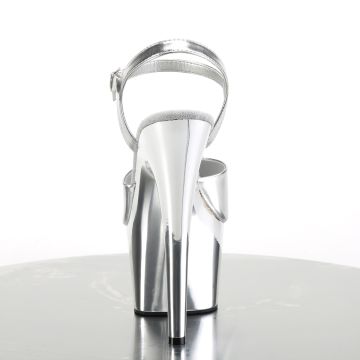 ADORE-709 Stříbrné sexy boty Pleaser - zadní pohled