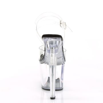 RADIANT-708 Průhledné sexy sandály Pleaser - zadní pohled
