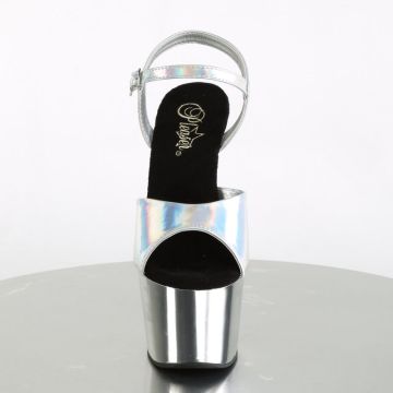 ADORE-709HGCH Stříbrné sexy boty Pleaser - přední pohled ADORE-709HGCH Stříbrné sexy boty Pleaser - přední pohled