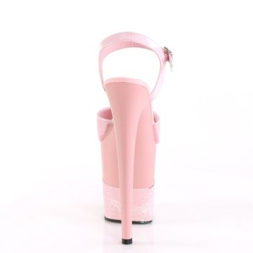 FLAMINGO-809-2G Růžové sexy sandály Pleaser Pleaser - zadní pohled