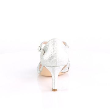 MISSY-03 Stříbrné plesové boty Pleaser - zadní pohled MISSY-03 Stříbrné plesové boty Pleaser - zadní pohled