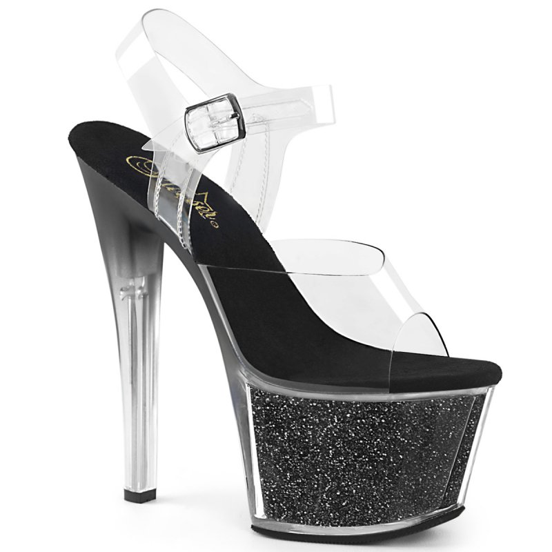 SKY-308G-T Černé sexy boty Pleaser