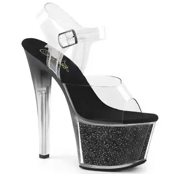 SKY-308G-T Černé sexy boty Pleaser