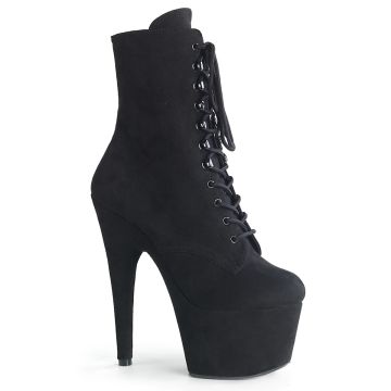Kozačky na platformě ADORE-1020FS Černé semišové Pleaser