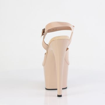 ADORE-708N Krémové sexy boty Pleaser - zadní pohled