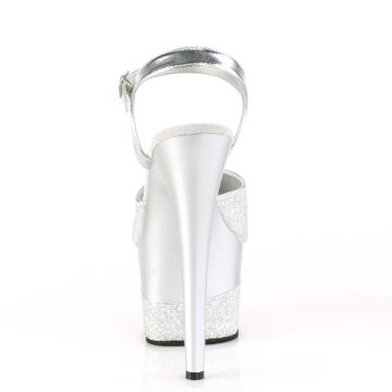 ADORE-709-2G Stříbrné sexy boty Pleaser - zadní pohled ADORE-709-2G Stříbrné sexy boty Pleaser - zadní pohled