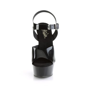 DELIGHT-608N Černé sexy boty Pleaser Pleaser - přední pohled DELIGHT-608N Černé sexy boty Pleaser Pleaser - přední pohled