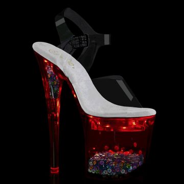 FLASHDANCE-808SQ Svítící sandály fdance808sq/c/c-sq Pleaser