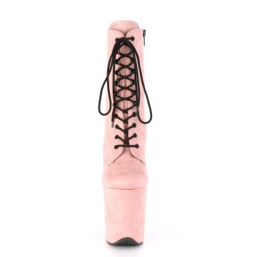 FLAMINGO-1020FS Růžové semišové kozačky Pleaser - přední pohled FLAMINGO-1020FS Růžové semišové kozačky Pleaser - přední pohled