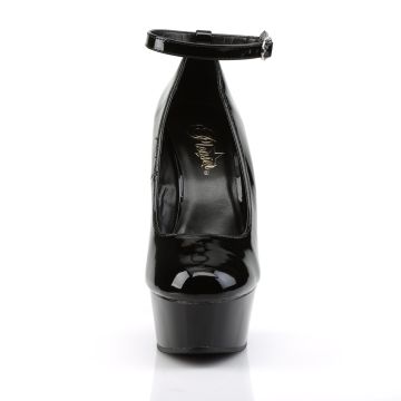 DELIGHT-686 Černé sexy lodičky Pleaser - přední pohled