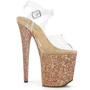 FLAMINGO-808LG Sexy zlaté sandály Pleaser