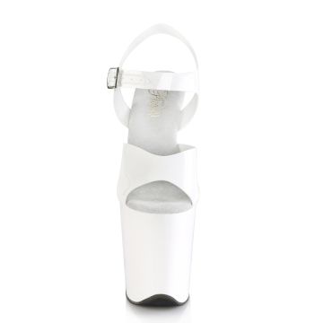 FLAMINGO-808N Bílé sexy boty Pleaser - přední pohled