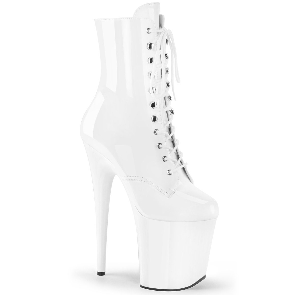 FLAMINGO-1020 Bílé kozačky Pleaser | FLAMINGO-1020 Pleaser