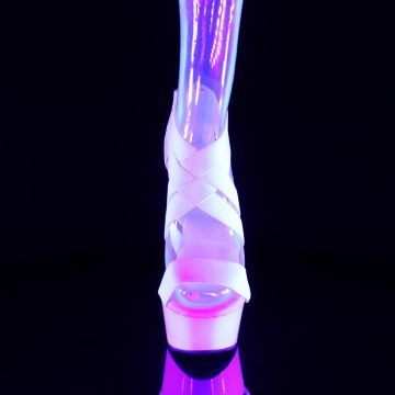 DELIGHT-669 Bílé páskové sexy boty Pleaser - přední pohled DELIGHT-669 Bílé páskové sexy boty Pleaser - přední pohled