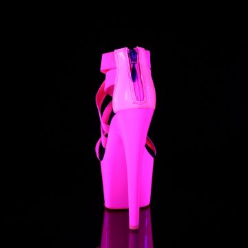 ADORE-769UV Růžové svítící páskové boty Pleaser - zadní pohled ADORE-769UV Růžové svítící páskové boty Pleaser - zadní pohled