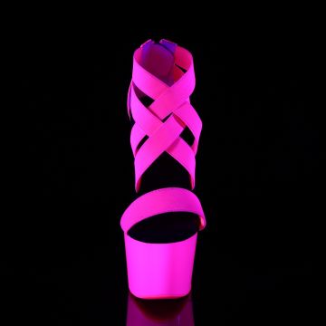 ADORE-769UV Růžové svítící páskové boty Pleaser - přední pohled ADORE-769UV Růžové svítící páskové boty Pleaser - přední pohled