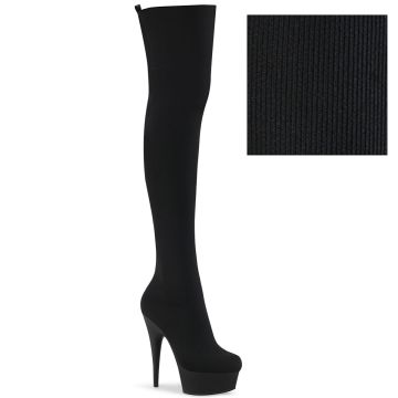 Kozačky pro dominy DELIGHT-3002-1 Černé sexy Pleaser