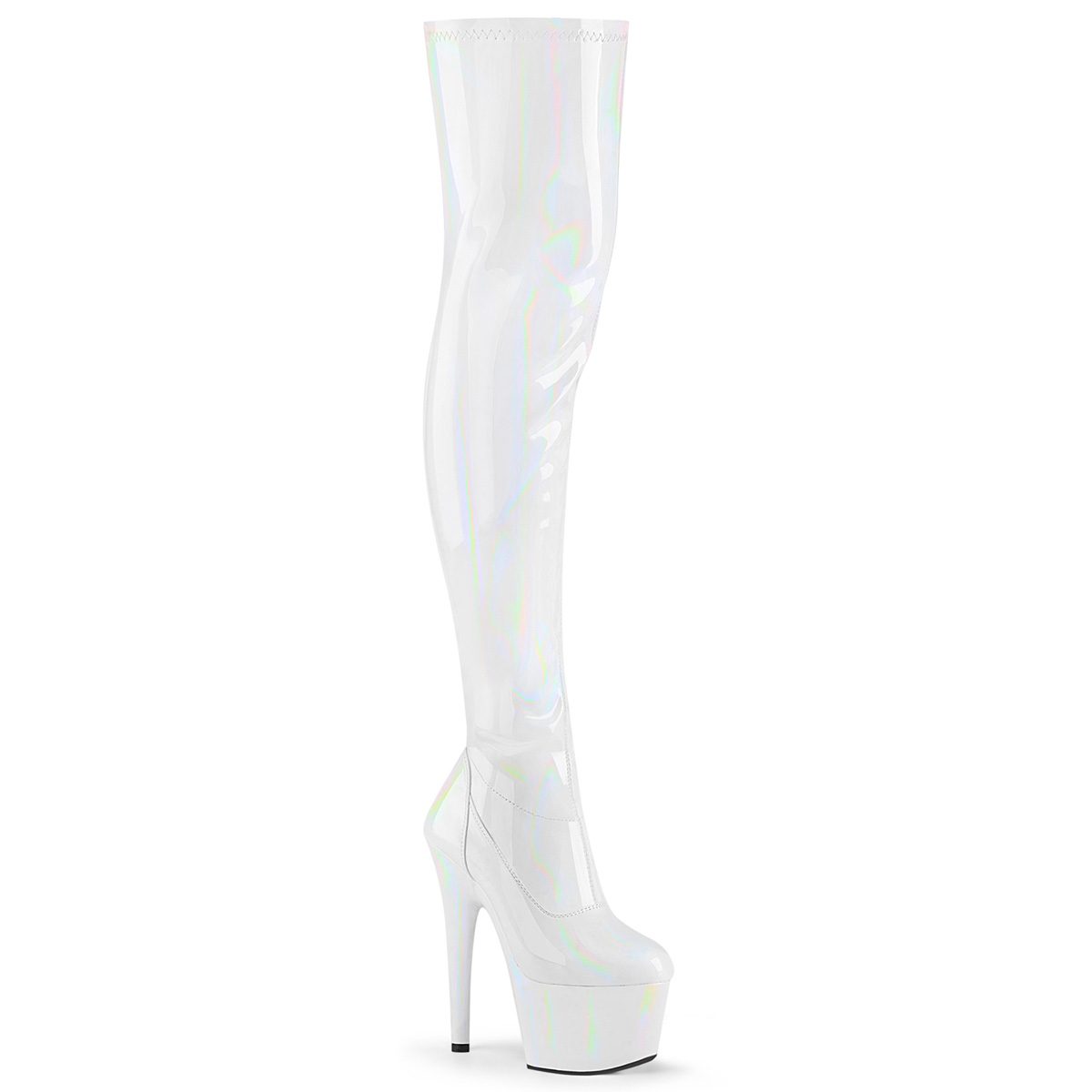 ADORE-3000HWR Bílé sexy kozačky Pleaser | ADORE-3000HWR Pleaser
