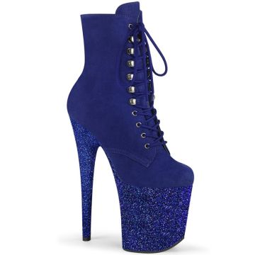 Kozačky na extra podpatku FLAMINGO-1020FSMG Sexy modré Pleaser