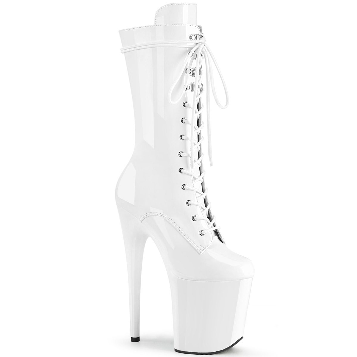 FLAMINGO-1050 Bílé kozačky Pleaser | FLAMINGO-1050 Pleaser