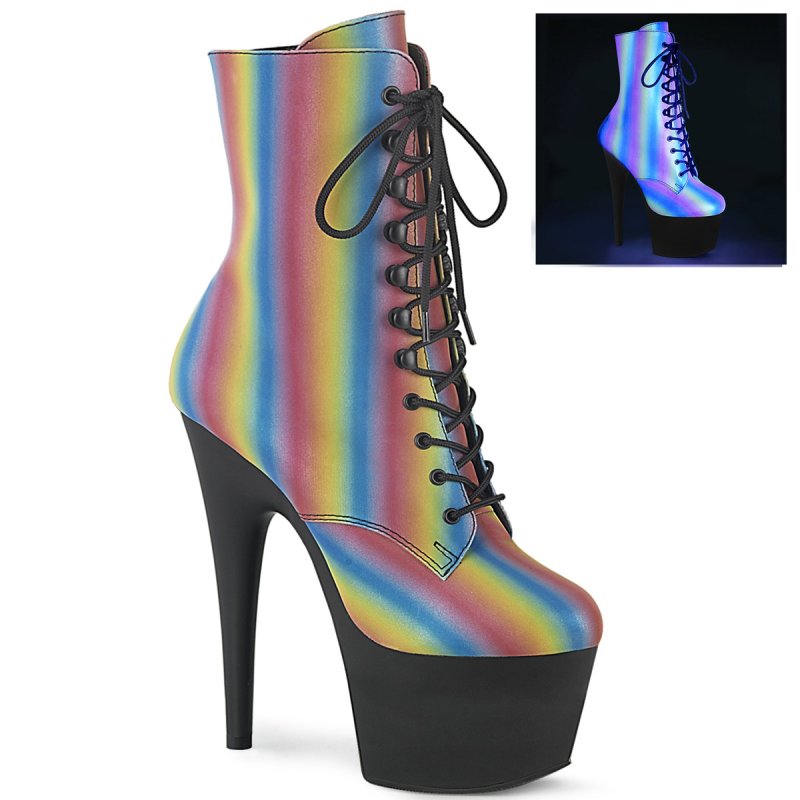 ADORE-1020RC-REFL-02 Duhové kozačky Pleaser