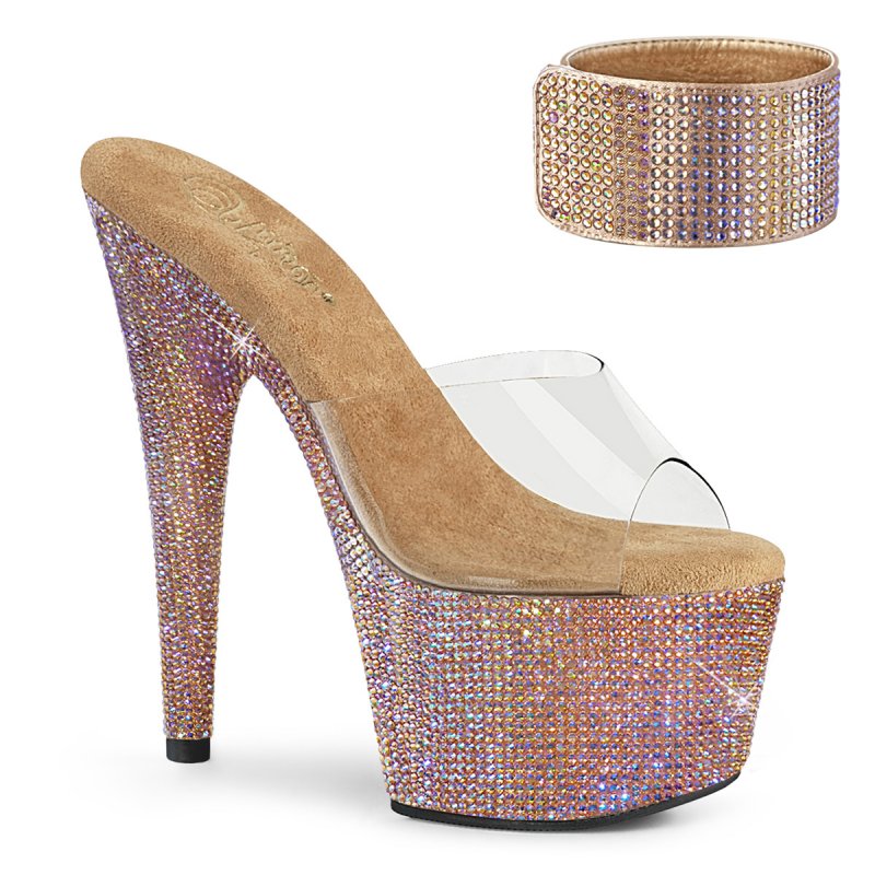 BEJEWELED-712RS Luxusní zlaté pantofle