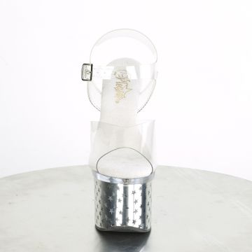 DISCOLITE-708STAR Svítící sexy boty Pleaser Pleaser - přední pohled