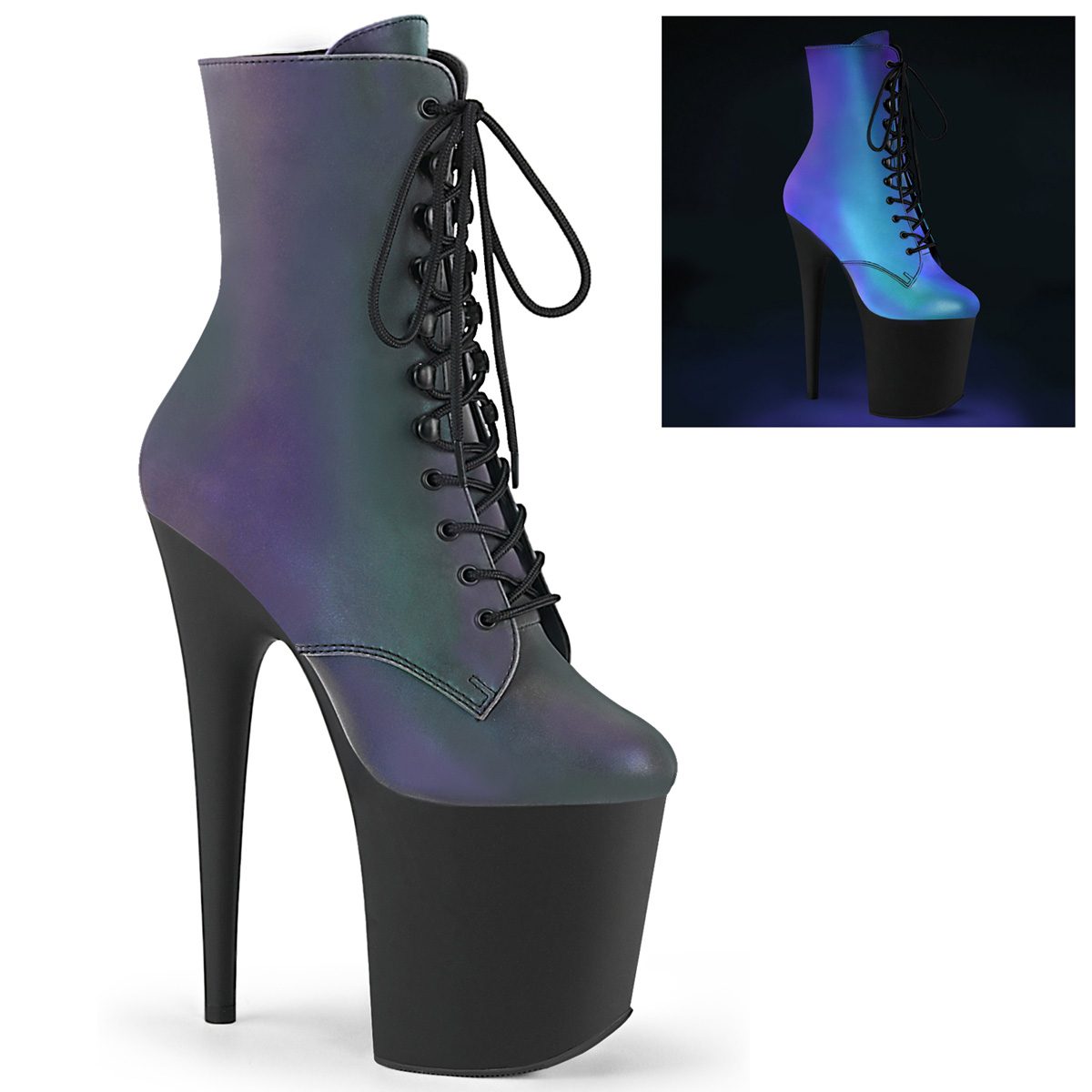 FLAMINGO-1020REFL Kozačky Pleaser | FLAMINGO-1020REFL Pleaser