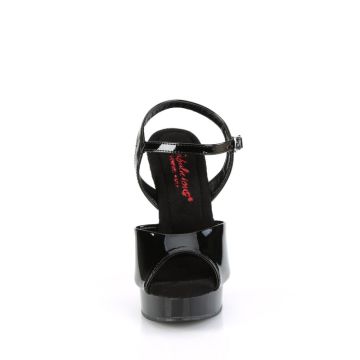 MAJESTY-509 Černé sexy sandály Fabulicious - přední pohled