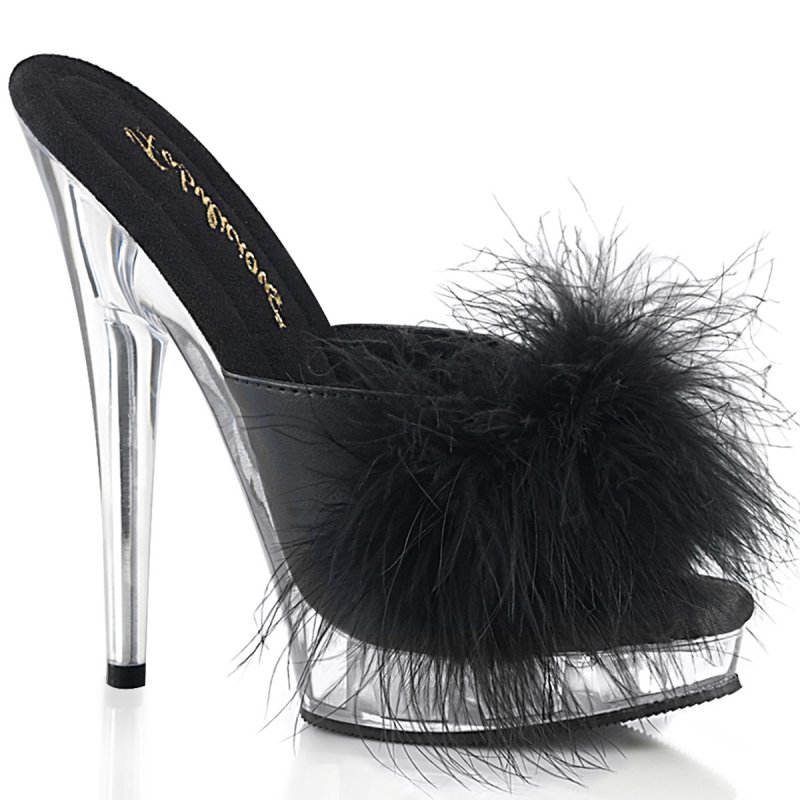 SULTRY-601F Černé sexy pantofle
