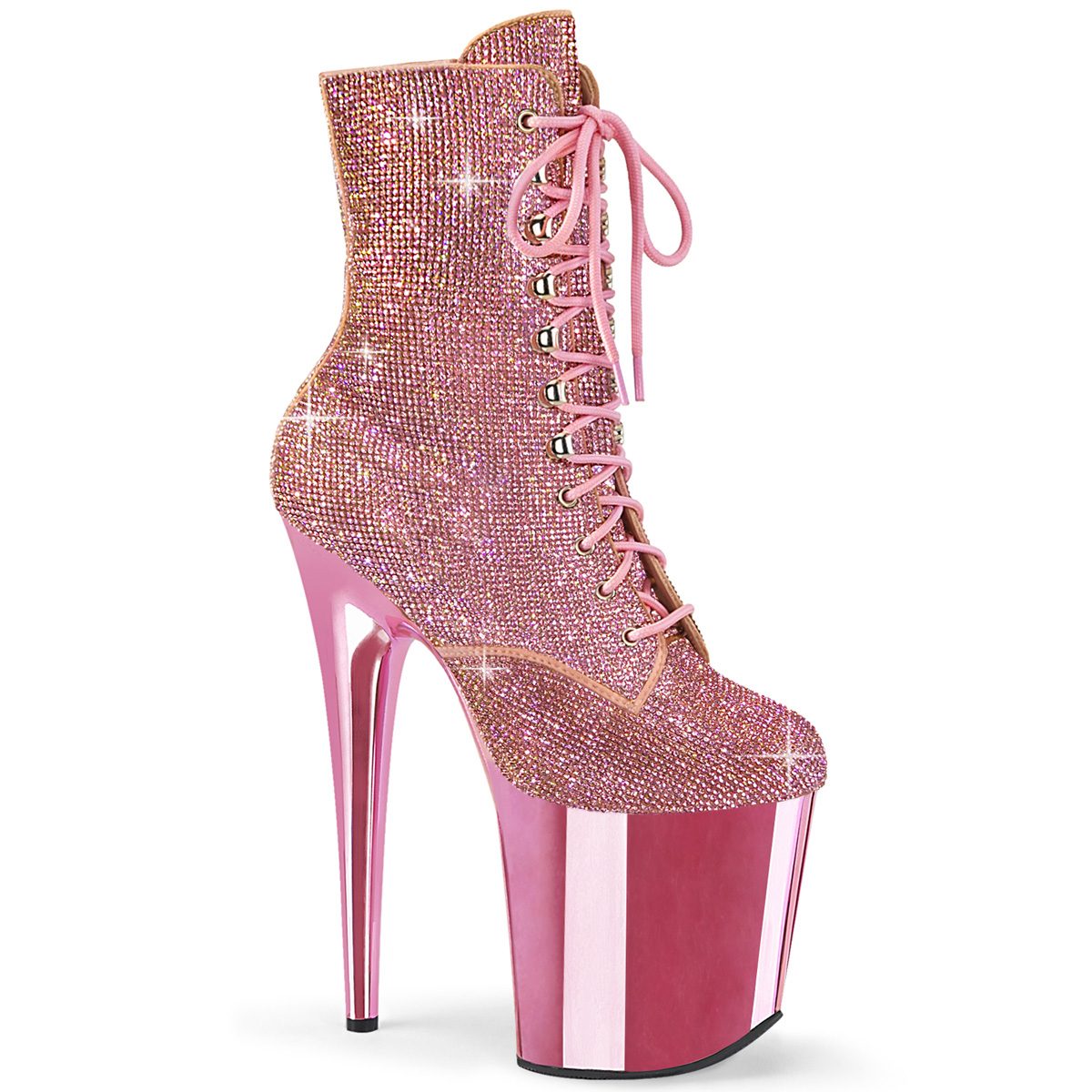 FLAMINGO-1020CHRS Luxusní růžové kozačky | FLAMINGO-1020CHRS Pleaser