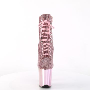 FLAMINGO-1020CHRS Luxusní růžové kozačky Pleaser - přední pohled FLAMINGO-1020CHRS Luxusní růžové kozačky Pleaser - přední pohled