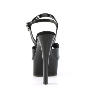 GLEAM-609 Černé sexy sandály Pleaser Pleaser - zadní pohled GLEAM-609 Černé sexy sandály Pleaser Pleaser - zadní pohled
