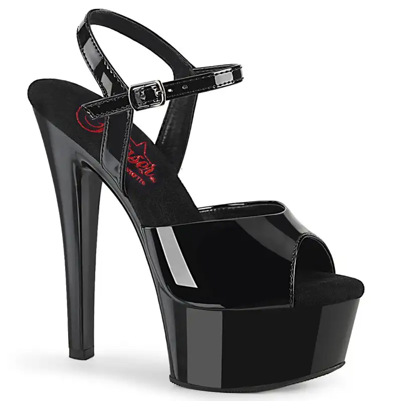 GLEAM-609 Černé sexy sandály Pleaser