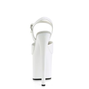 NAUGHTY-809 Bílé sexy sandály Pleaser Pleaser - zadní pohled