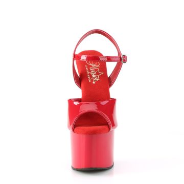 PASSION-709 Červené sexy sandály Pleaser - přední pohled