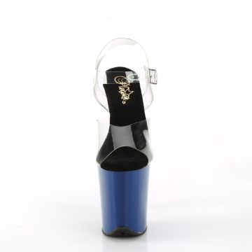 FLAMINGO-808 Modré sexy sandály Pleaser - přední pohled FLAMINGO-808 Modré sexy sandály Pleaser - přední pohled