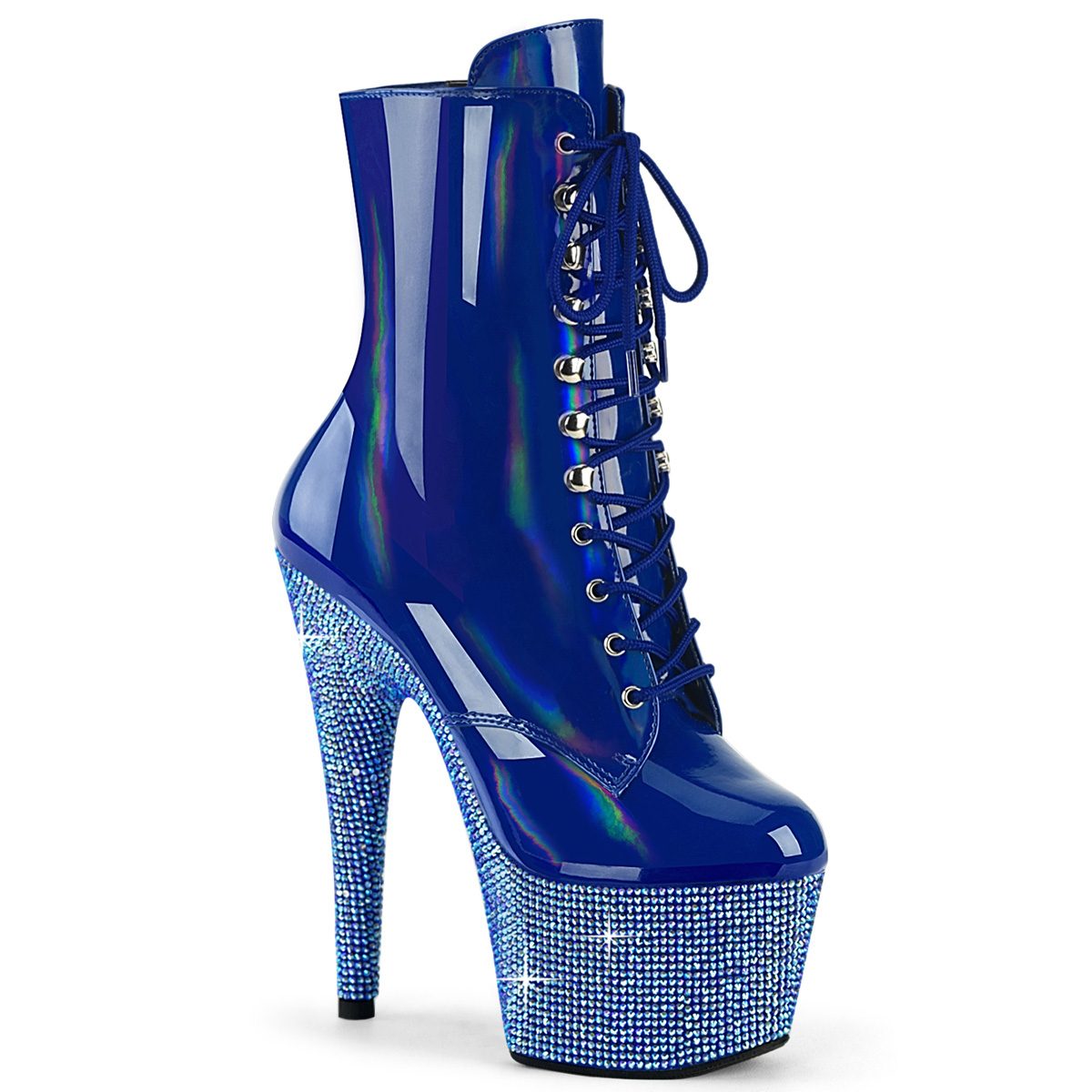 BEJEWELED-1020-7 Modré kotníkové kozačky Pleaser | BEJEWELED-1020-7 Pleaser