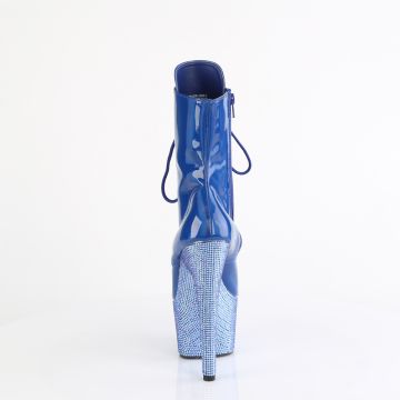 BEJEWELED-1020-7 Modré kotníkové kozačky Pleaser Pleaser - zadní pohled BEJEWELED-1020-7 Modré kotníkové kozačky Pleaser Pleaser - zadní pohled