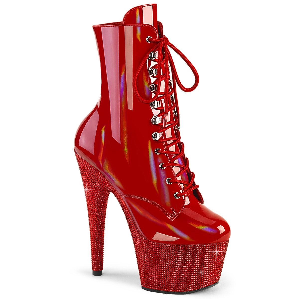 BEJEWELED-1020-7 Červené luxusní kozačky | BEJEWELED-1020-7 Pleaser