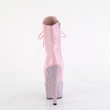 BEJEWELED-1021-7 Růžové luxusní kozačky Pleaser - zadní pohled BEJEWELED-1021-7 Růžové luxusní kozačky Pleaser - zadní pohled