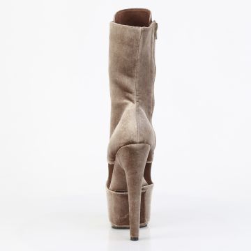 ADORE-1045VEL Khaki taneční kozačky Pleaser - zadní pohled ADORE-1045VEL Khaki taneční kozačky Pleaser - zadní pohled