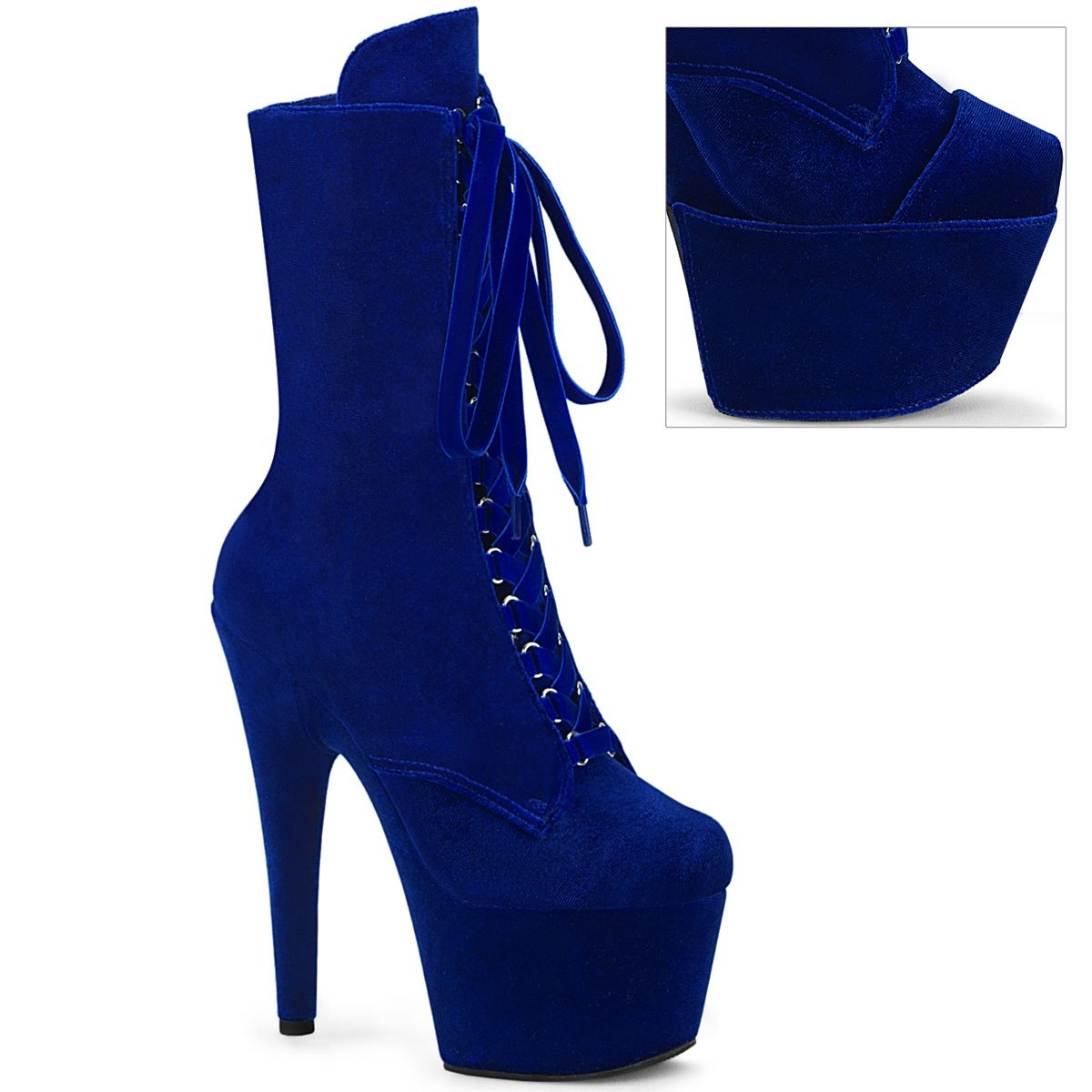 ADORE-1045VEL Modré taneční kozačky | ADORE-1045VEL Pleaser