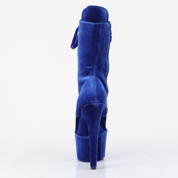 ADORE-1045VEL Modré taneční kozačky Pleaser - zadní pohled ADORE-1045VEL Modré taneční kozačky Pleaser - zadní pohled