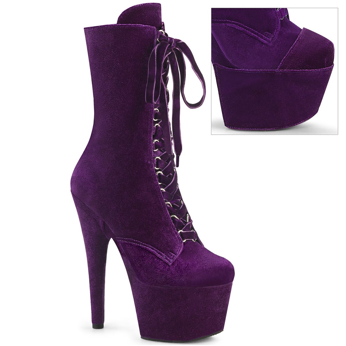 ADORE-1045VEL Fialové taneční kozačky | ADORE-1045VEL Pleaser