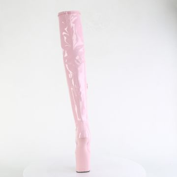 CRAZE-3000 Růžové erotické kozačky Pleaser - zadní pohled