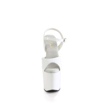 CRAZE-809 Bílé sexy sandály Pleaser - přední pohled