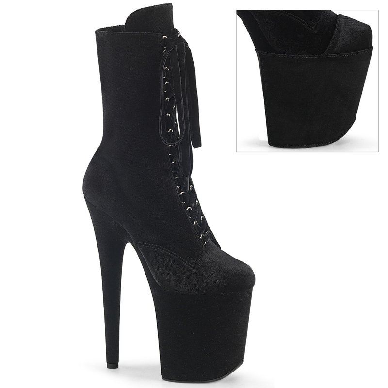 FLAMINGO-1045VEL Černé kozačky Pleaser