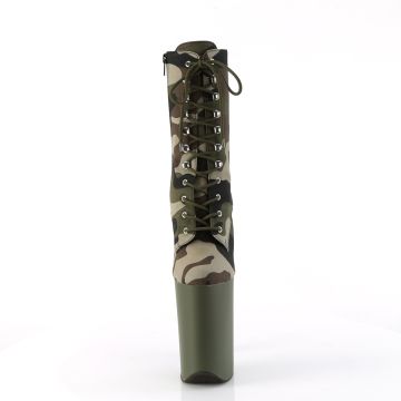 INFINITY-1020CAMO Armádní kamufláž sexy kozačky Pleaser - přední pohled